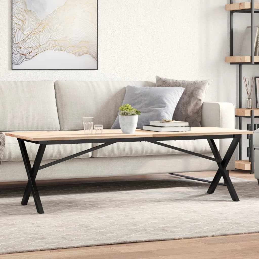 bordben til sofabord 140x30x43 cm X-stel stål billede