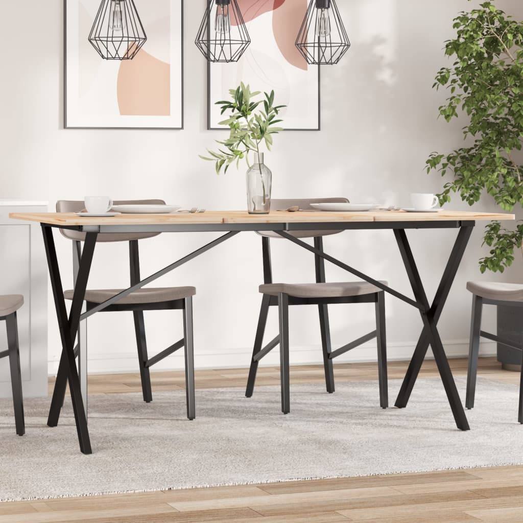 bordben til spisebord 120x60x73 cm X-stel stål billede