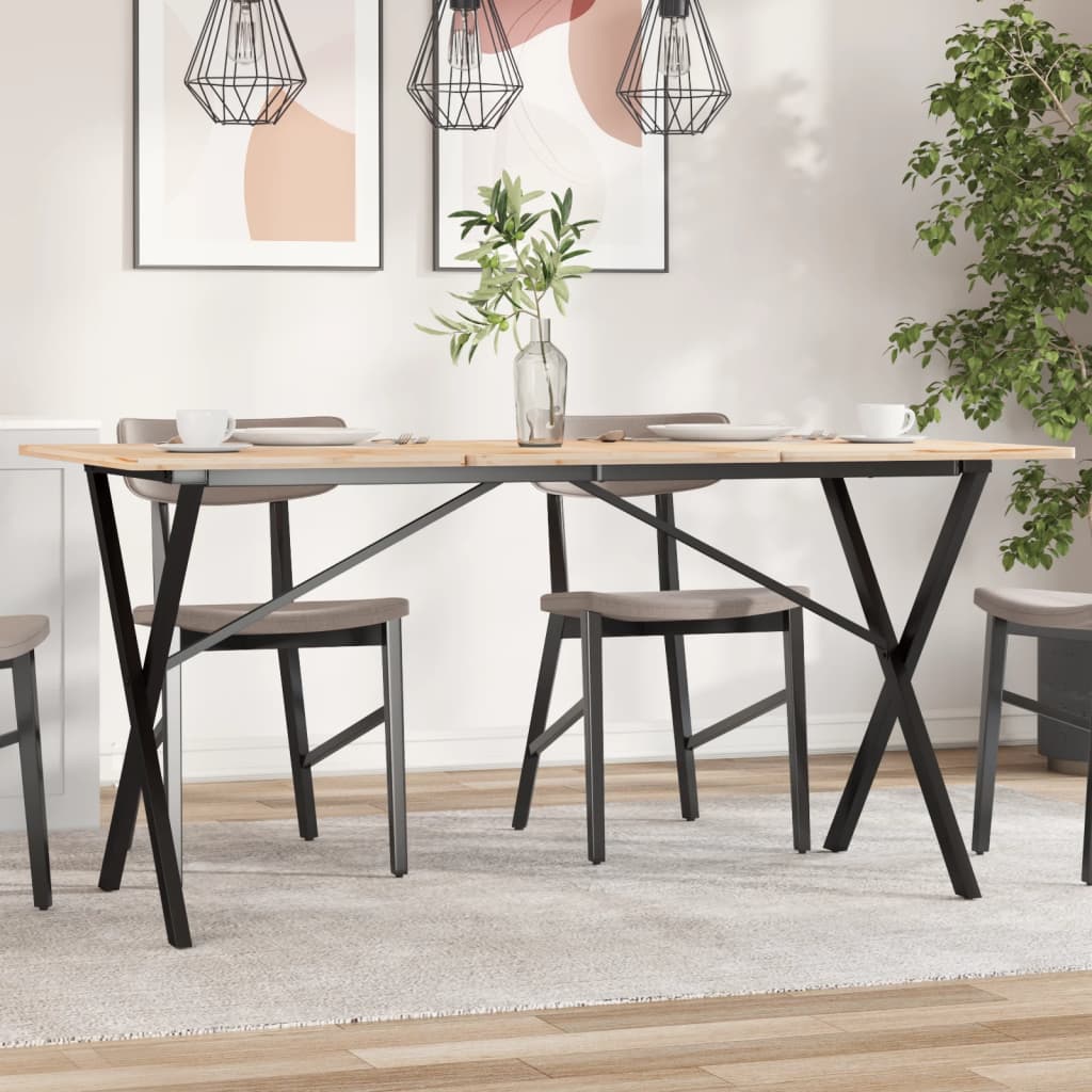 bordben til spisebord 140x60x73 cm X-stel stål billede