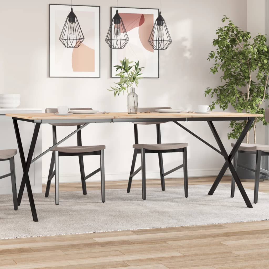 bordben til spisebord 160x80x73 cm X-stel stål billede