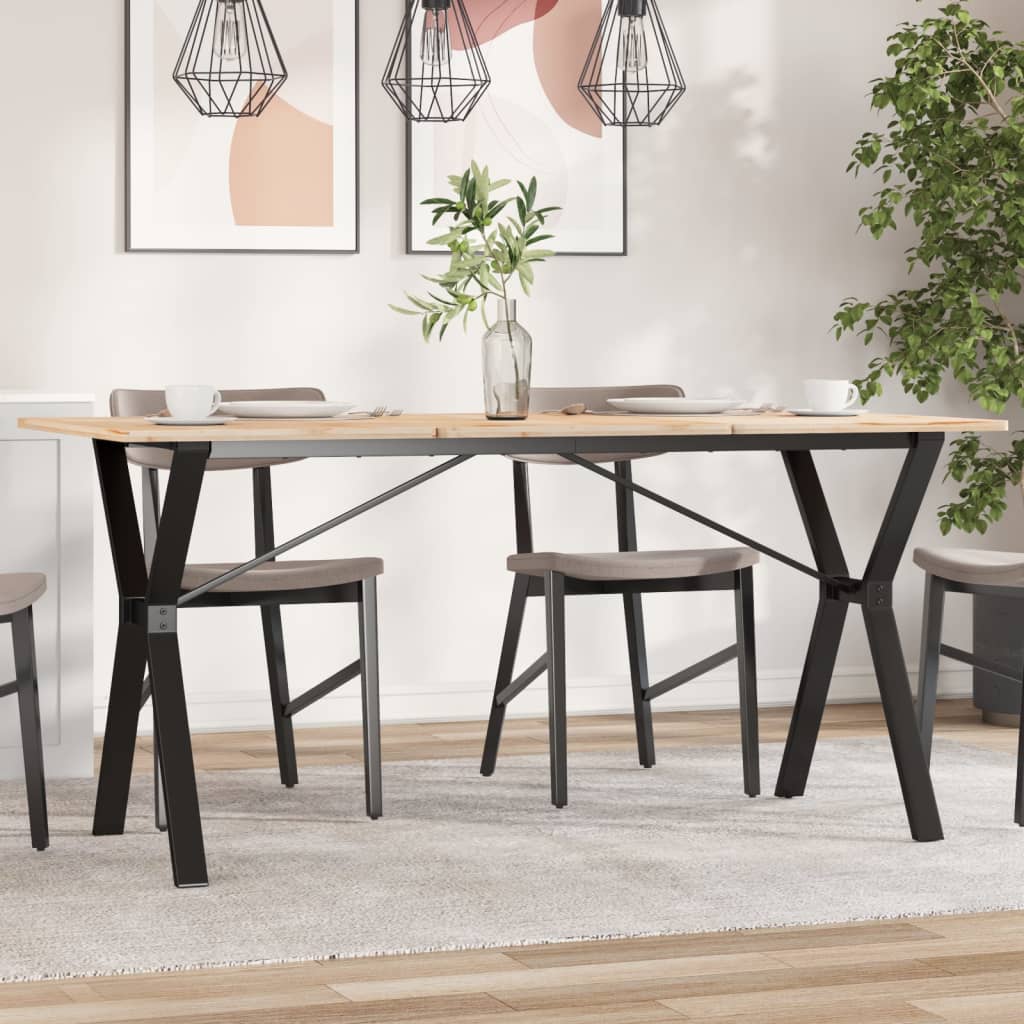 bordben til spisebord 140x60x73 cm Y-stel stål billede