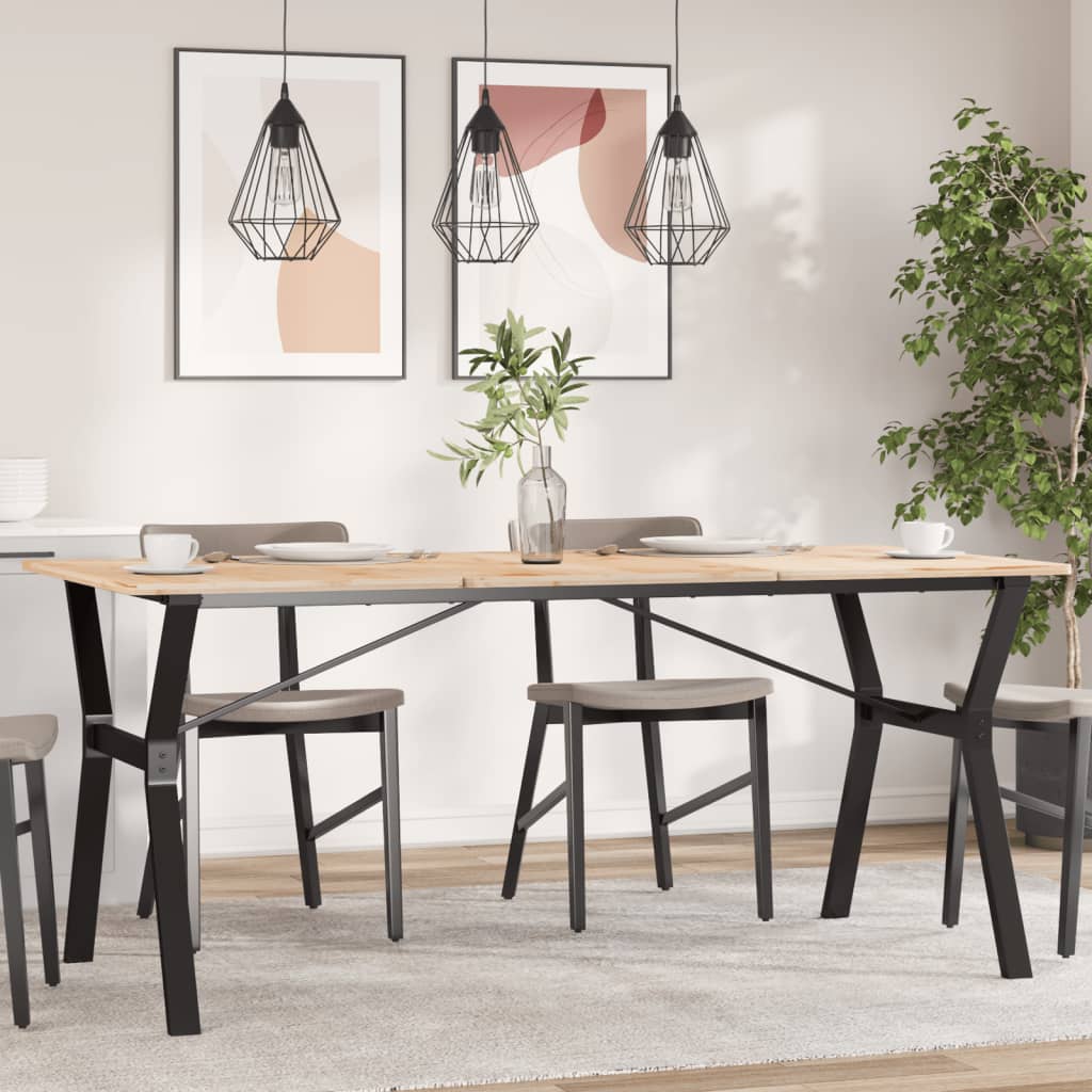 bordben til spisebord 160x80x73 cm Y-stel stål billede