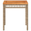 havebord 38x38x42 cm polyrattan og akacietræ beige