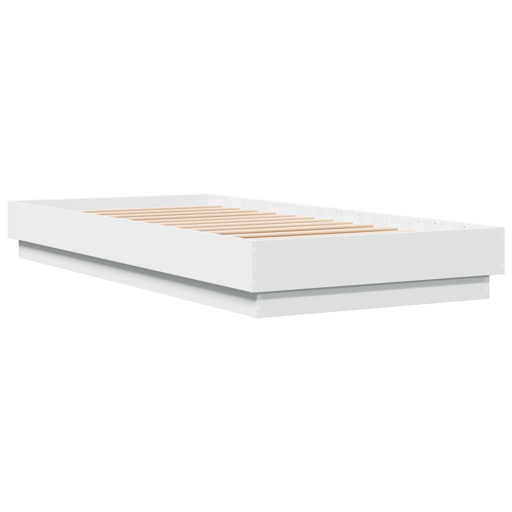 sengeramme med LED-lys 100x200 cm hvid