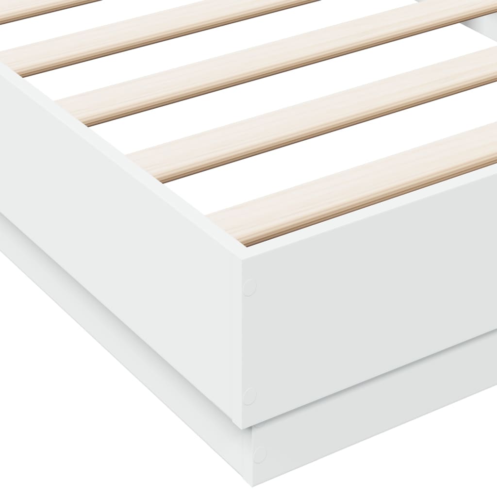 sengeramme med LED-lys 100x200 cm hvid