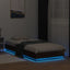sengeramme med LED-lys 90x200 cm brun egetræsfarve