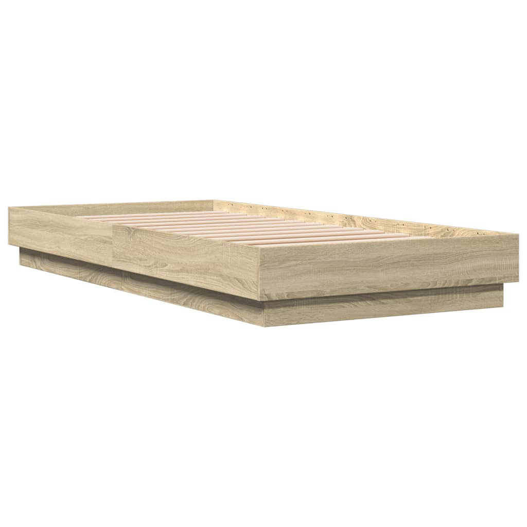 sengeramme 100x200 cm uden madras konstrueret træ sonoma-eg