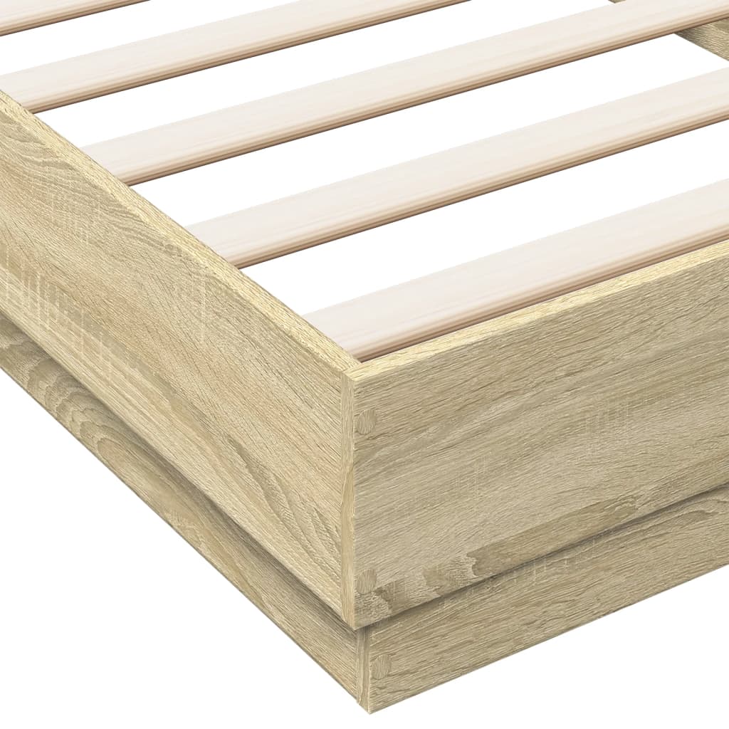 sengeramme 100x200 cm uden madras konstrueret træ sonoma-eg