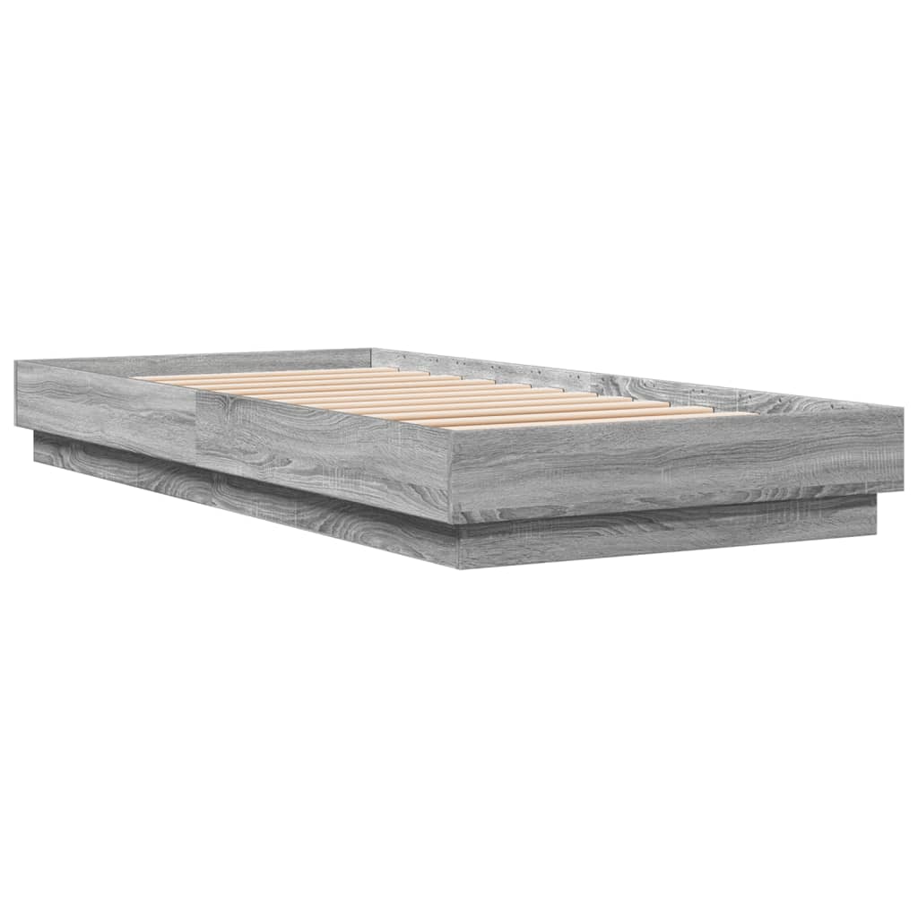 sengeramme 100x200 cm konstrueret træ grå sonoma-eg