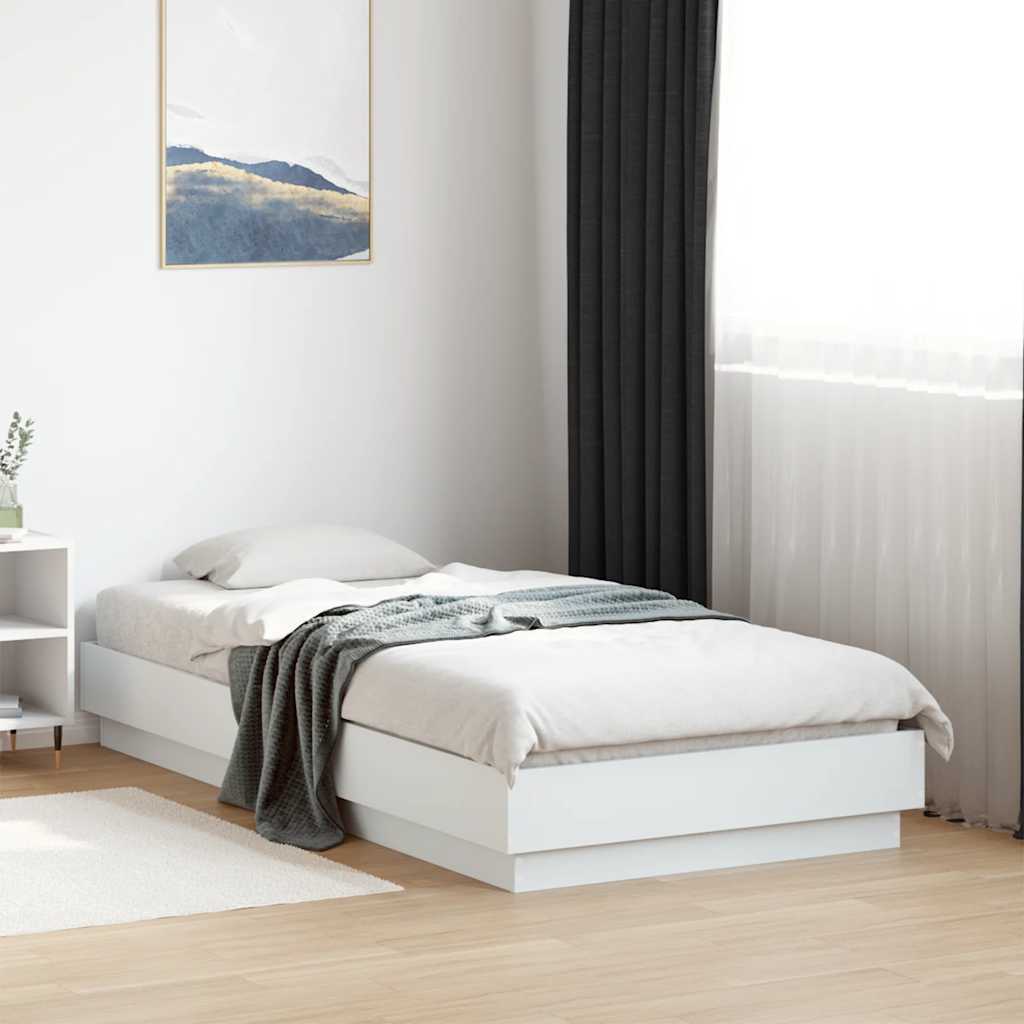 sengeramme 90x190 cm konstrueret træ hvid