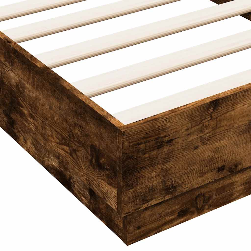 sengeramme 90x190 cm uden madras konstrueret træ røget eg