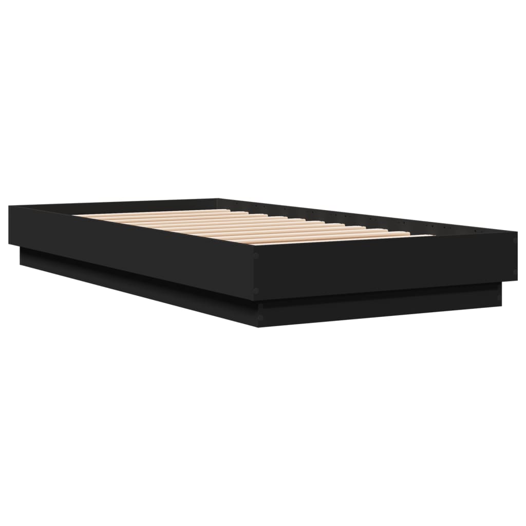 sengeramme 75x190 cm konstrueret træ sort