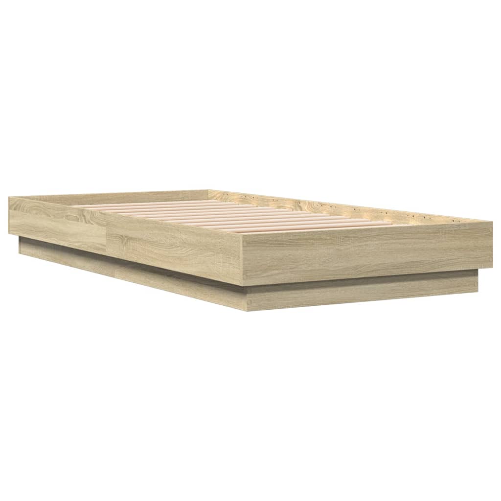 sengeramme 75x190 cm uden madras konstrueret træ sonoma-eg