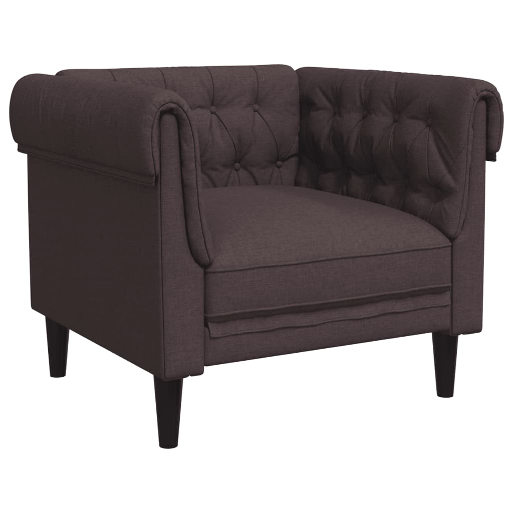 sofasæt 3 dele stof mørkebrun