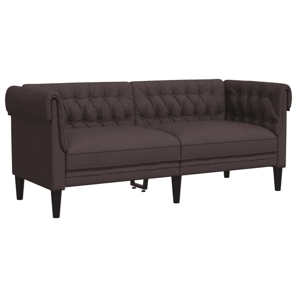 sofasæt 3 dele stof mørkebrun