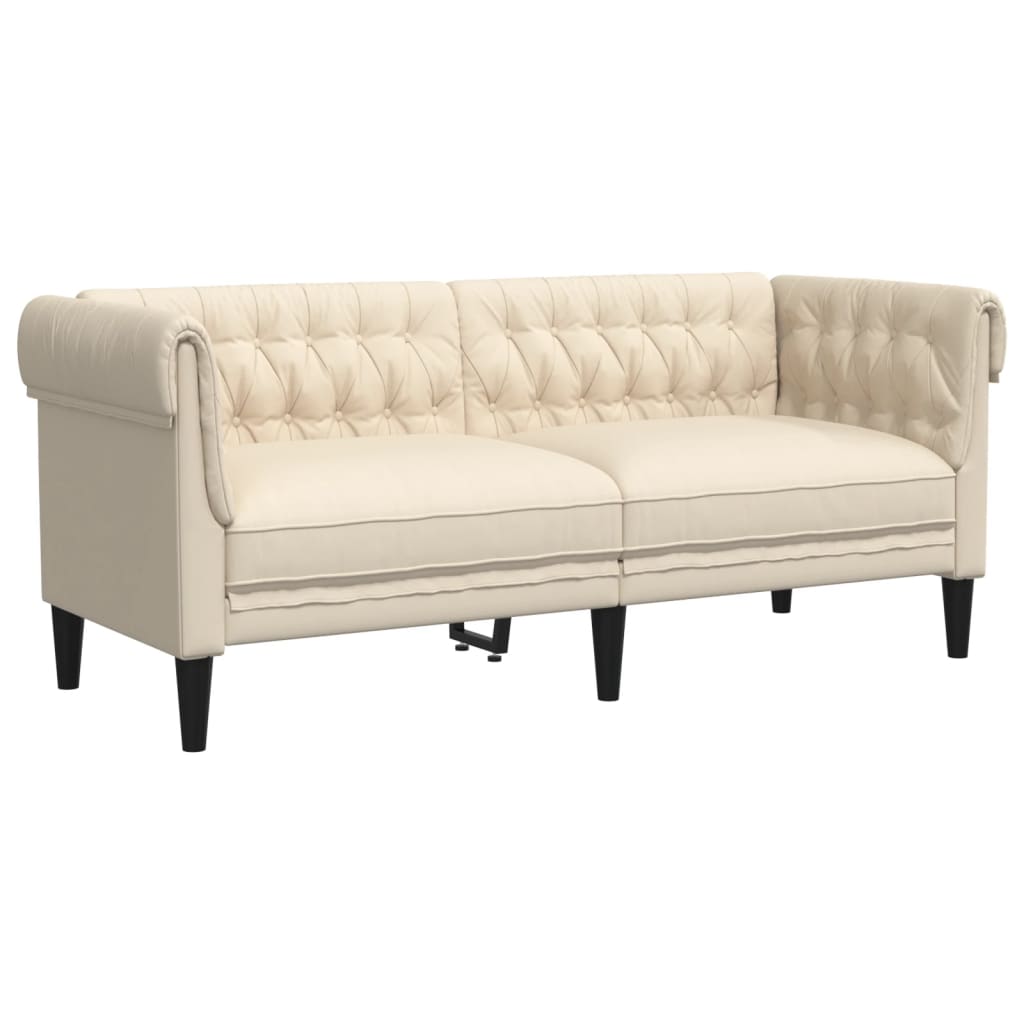 sofasæt 3 dele stof cremefarvet