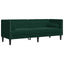 3-personers Chesterfield-sofasæt med puder fløjl mørkegrøn