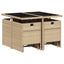 spisebordssæt til haven 9 dele med hynder polyrattan beige