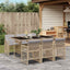 spisebordssæt til haven 7 dele med hynder polyrattan beige