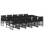 spisebordssæt til haven 11 dele med hynder polyrattan sort