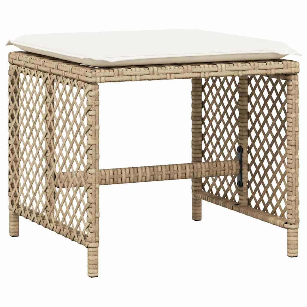 spisebordssæt til haven 13 dele med hynder polyrattan beige
