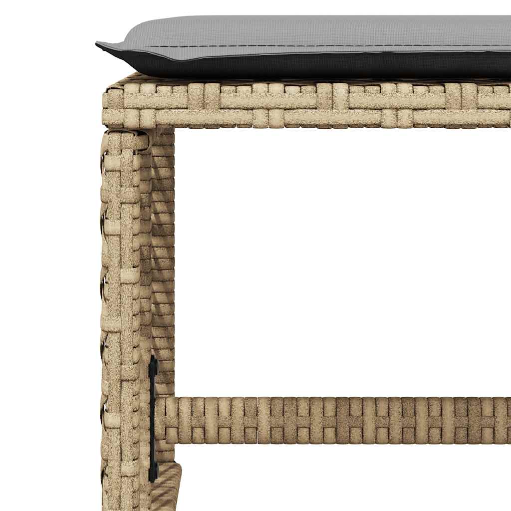 spisebordssæt til haven 13 dele med hynder polyrattan beige