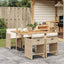 spisebordssæt til haven 5 dele med hynder polyrattan beige