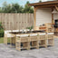 spisebordssæt til haven 9 dele med hynder polyrattan beige