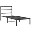 sengeramme med sengegavl 75x190 cm metal sort