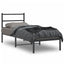 sengeramme med sengegavl 80x200 cm metal sort