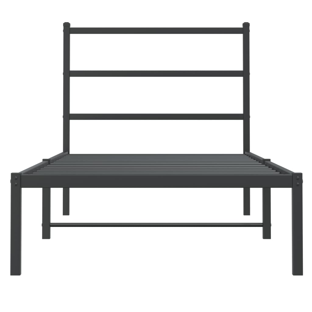 sengeramme med sengegavl 90x200 cm metal sort