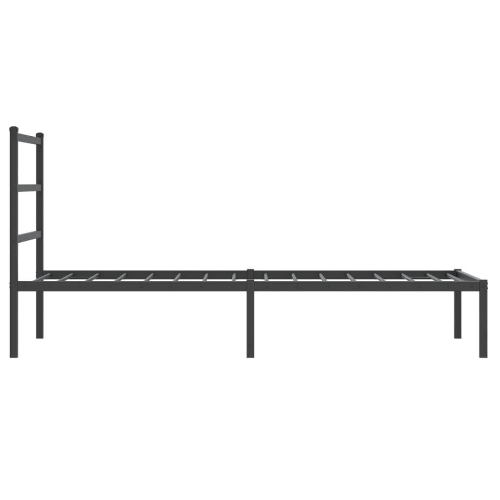sengeramme med sengegavl 90x200 cm metal sort