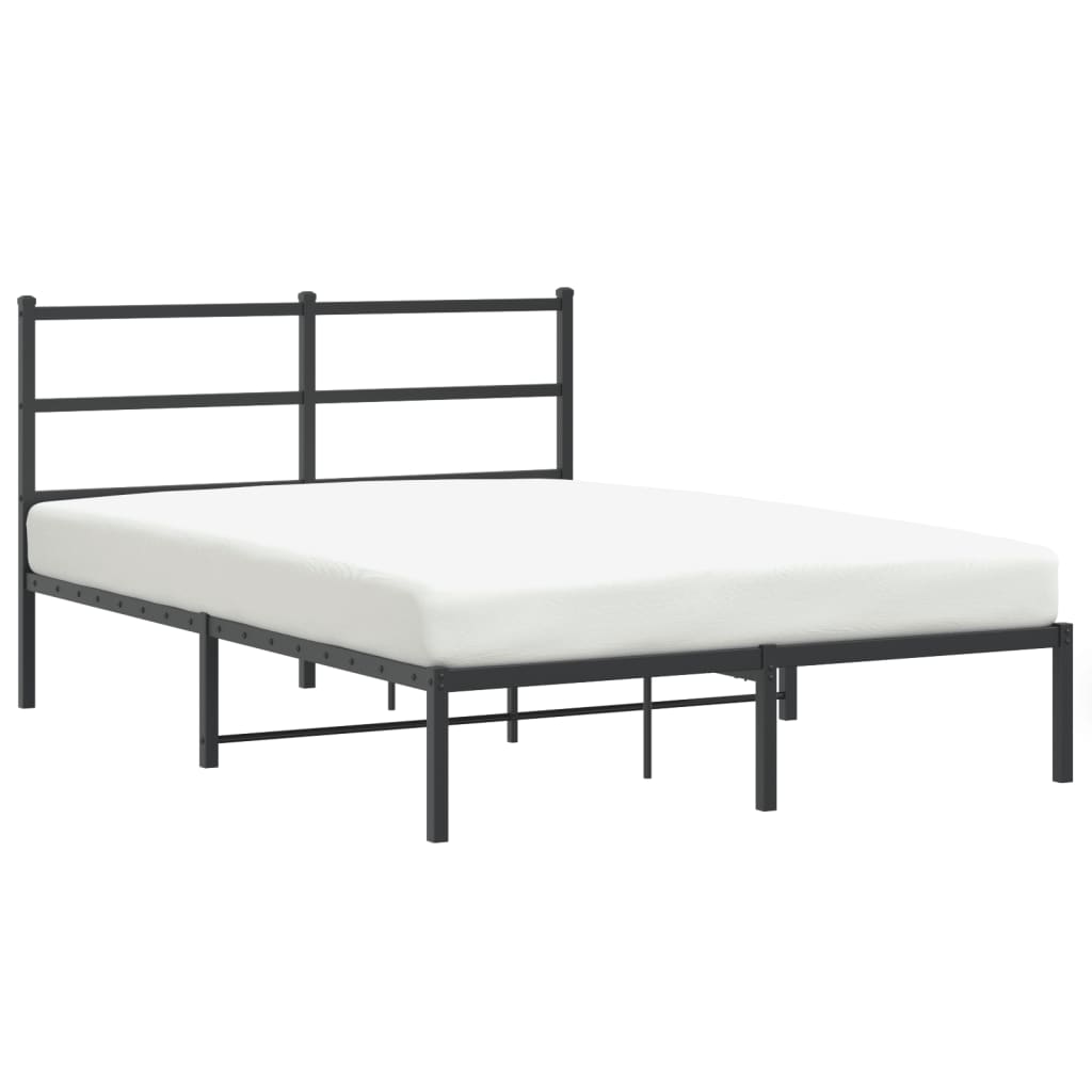 sengeramme med sengegavl 135x190 cm metal sort