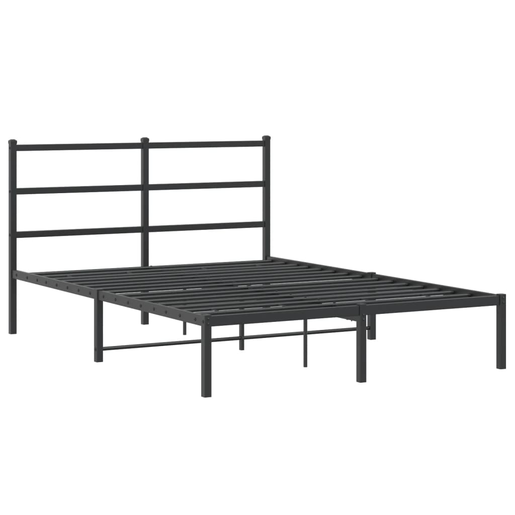 sengeramme med sengegavl 135x190 cm metal sort