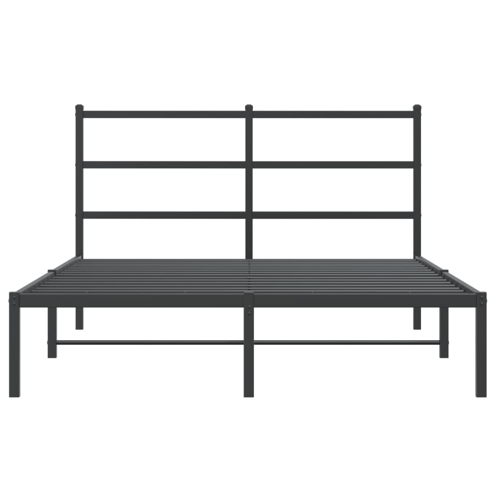sengeramme med sengegavl 135x190 cm metal sort