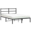 sengeramme med sengegavl 140x200 cm metal sort