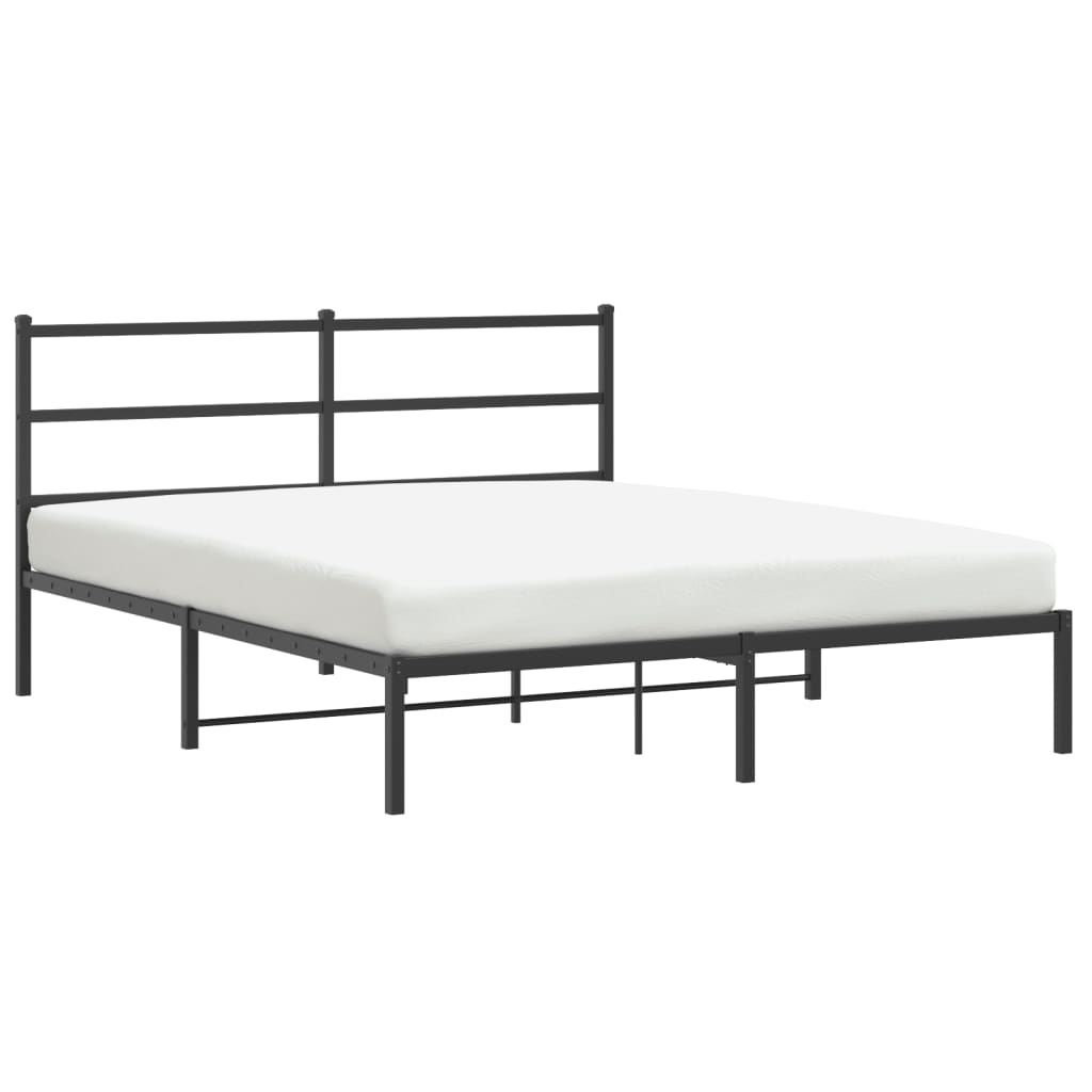 sengeramme med sengegavl 150x200 cm metal sort