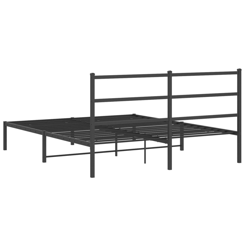 sengeramme med sengegavl 150x200 cm metal sort