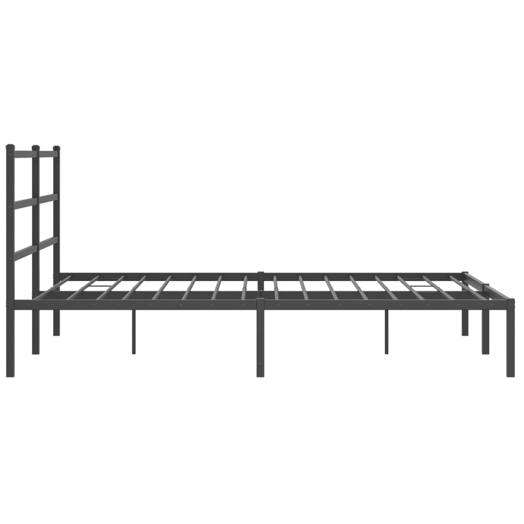 sengeramme med sengegavl 160x200 cm metal sort
