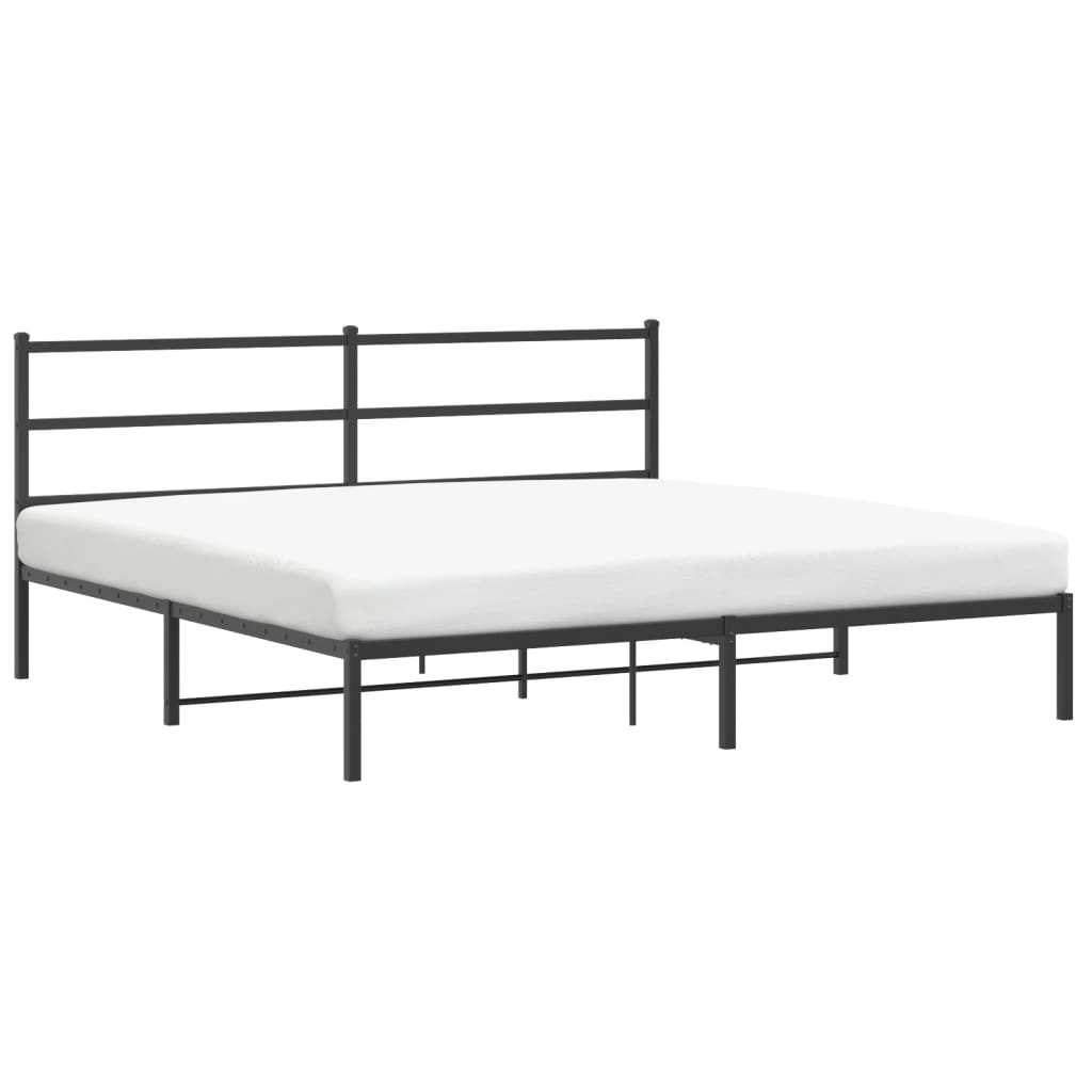 sengeramme med sengegavl 180x200 cm metal sort