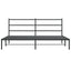 sengeramme med sengegavl 180x200 cm metal sort
