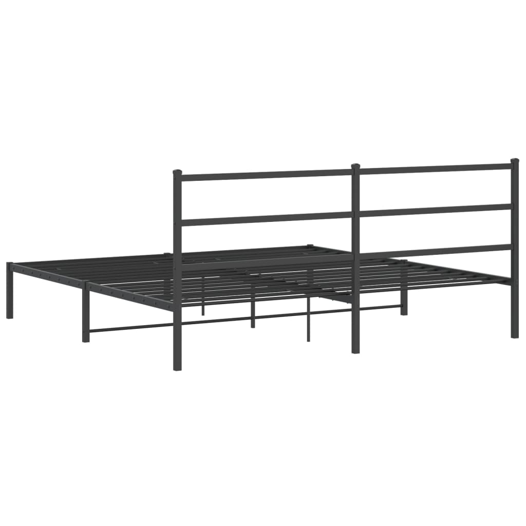 sengeramme med sengegavl 180x200 cm metal sort