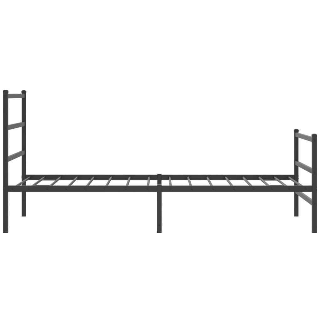 sengeramme med sengegavl og fodgærde 107x203 cm metal sort