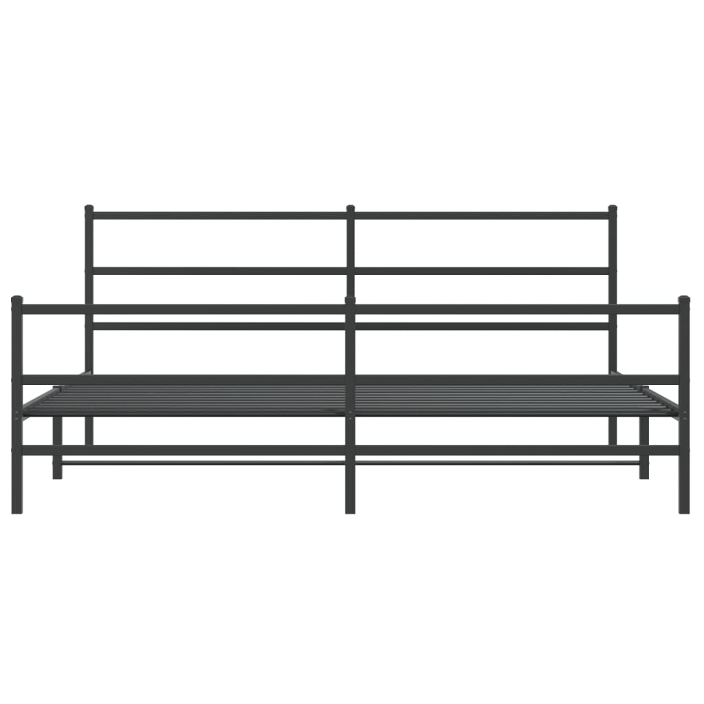 sengeramme med sengegavl og fodgærde 183x213 cm metal sort