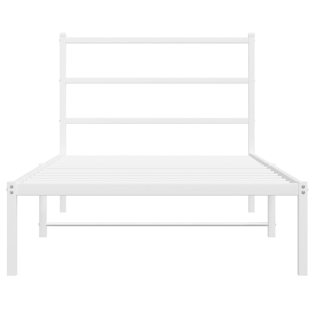sengeramme med sengegavl 100x190 cm metal hvid