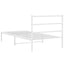 sengeramme med sengegavl 100x190 cm metal hvid