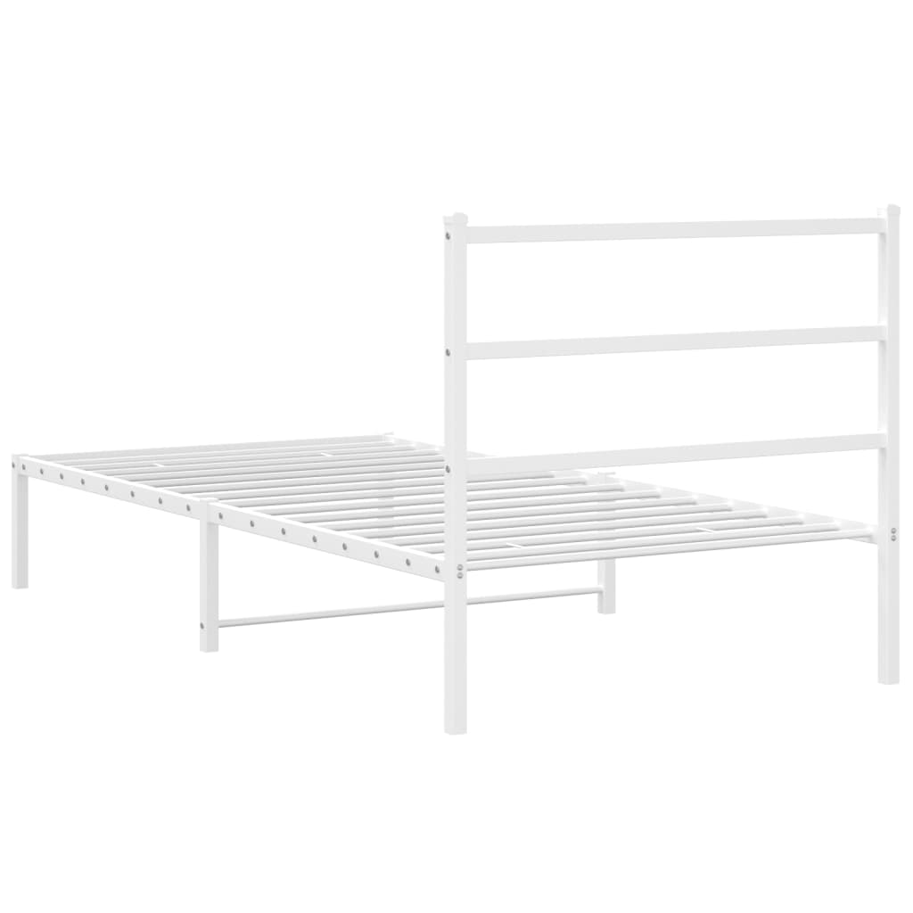 sengeramme med sengegavl 100x190 cm metal hvid