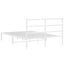 sengeramme med sengegavl 135x190 cm metal hvid