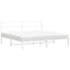 sengeramme med sengegavl 183x213 cm metal hvid