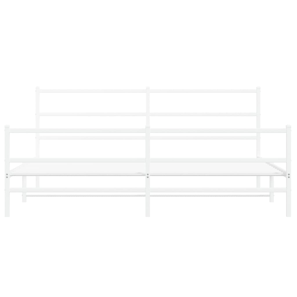 sengeramme med sengegavl og fodgærde 183x213 cm metal hvid